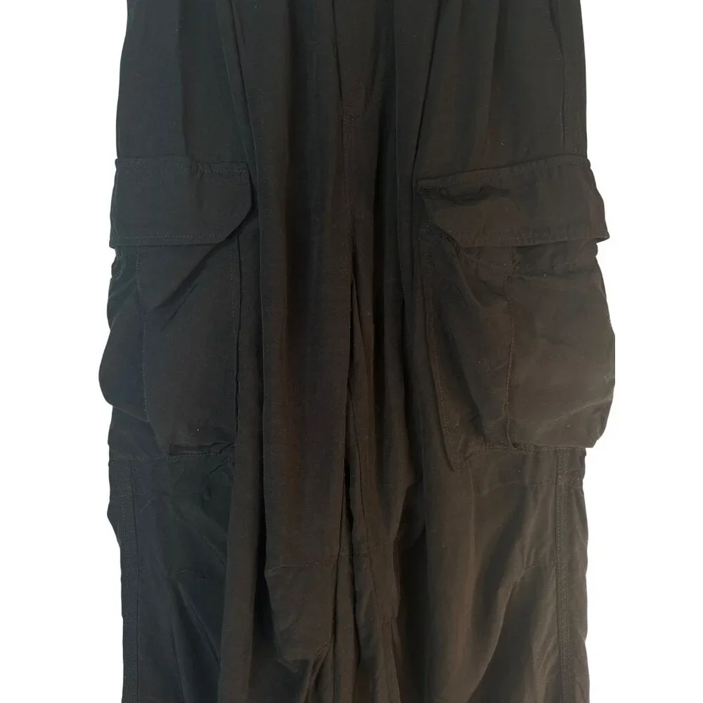 ZARA Cargo Pants XS Black Viscose & Linen